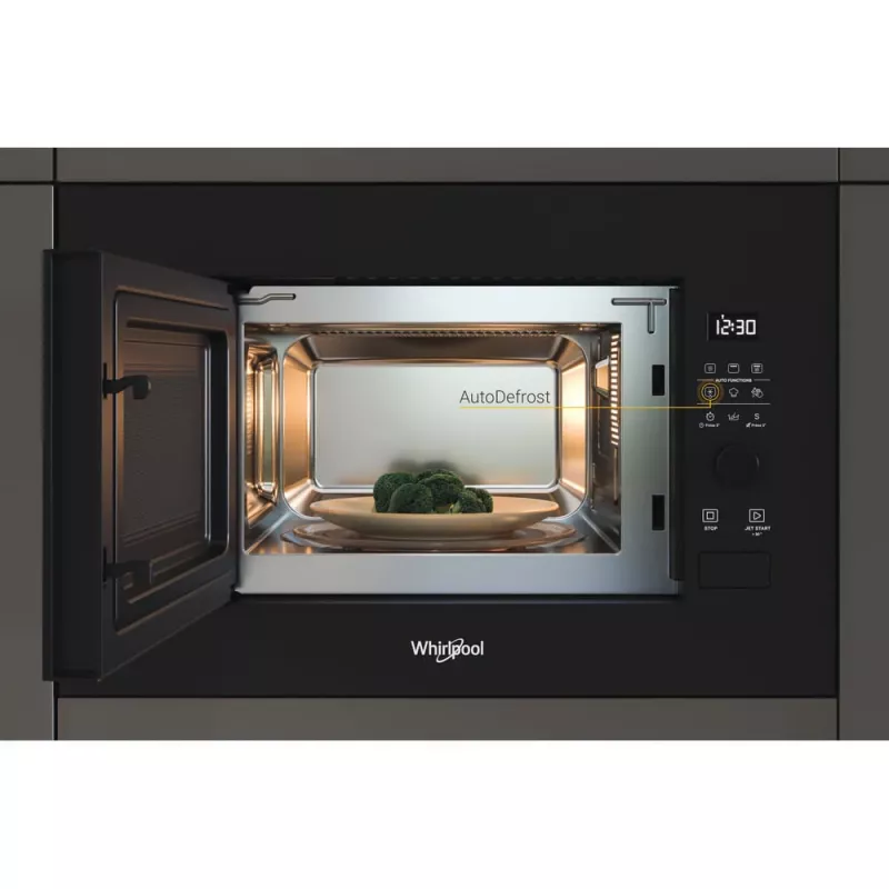 WHIRLPOOL įmontuojama mikrobangų krosnelė WMF200G NB, 20L, juoda