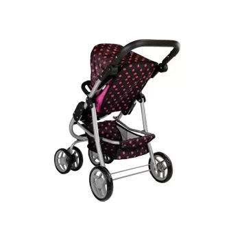 2-in-1 vežimėlis su krepšiu ir lopšiu Black-Pink 7706 Lean Toys