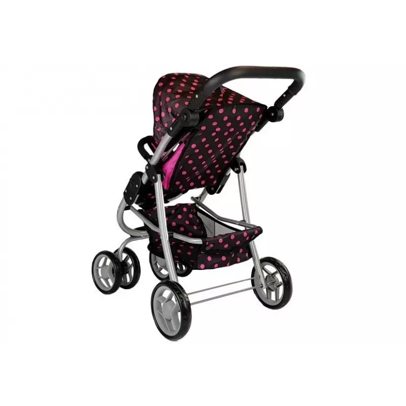 2-in-1 vežimėlis su krepšiu ir lopšiu Black-Pink 7706 Lean Toys