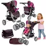 2-in-1 vežimėlis su krepšiu ir lopšiu Black-Pink 7706 Lean Toys