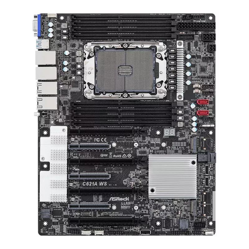 ASRock C621A WS pagrindinė plokštė - Intel C621A mikroschemų rinkinys - LGA4189 lizdas - CEB formos faktorius - 8x DDR4 DIMM - 2x 10GbE LAN - IPMI