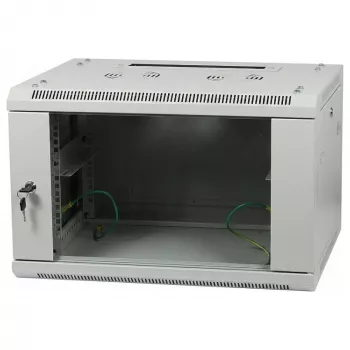 ALLNET 19 inch sieninis korpusas 15U 1 dalies gylis 600mm šviesiai pilkas plokščios pakuotės SMA serija