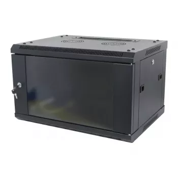 ALLNET 19 inch sieninis spintos korpusas 12U 1 dalies gylis 450mm juodas išardytas plokščios pakuotės SMA serija