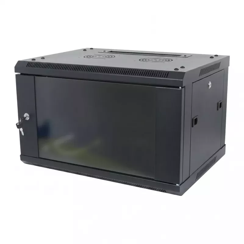 ALLNET 19 inch sieninis spintos korpusas 12U 1 dalies gylis 450mm juodas išardytas plokščios pakuotės SMA serija