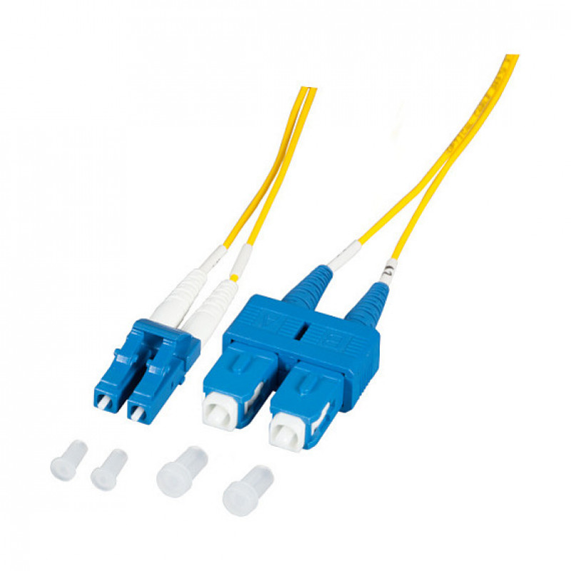 EFB Elektronik O0360.1-1.2 Fiber Optic Patch Cable 1 m LC Duplex to SC Duplex OS2 Single-mode Yellow