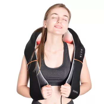 RENPHO U-Neck 1 Shiatsu kaklo ir pečių masažuoklis su šiluma, 8 dvikrypčiai besisukantys mazgai, 3 greičio lygiai, juodas