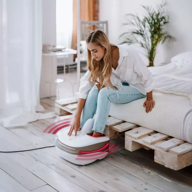 Medivon Perseus 3-in-1 pėdų masažuoklis su Shiatsu, oro suspaudimu, vibracija ir šiluma - juoda/pilka