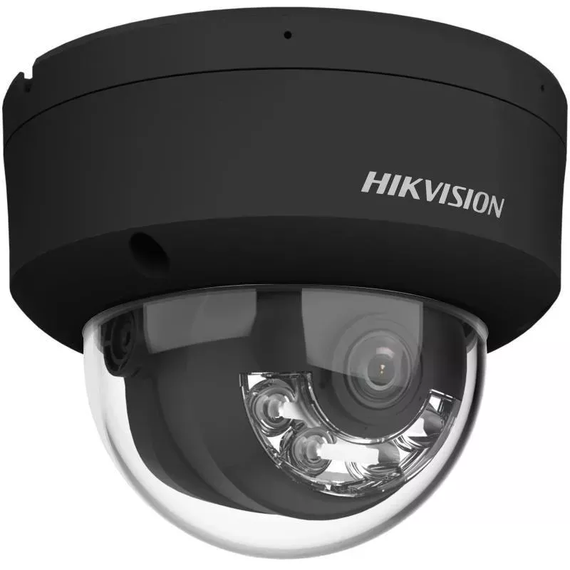 Hikvision DS-2CD2143G2-LIS2U(2.8mm)(BLACK) 4MP AcuSense kupolinė IP vaizdo stebėjimo kamera, 2.8mm fiksuotas objektyvas, juoda