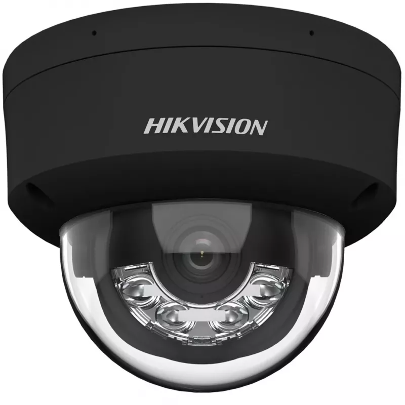Hikvision DS-2CD2143G2-LIS2U(2.8mm)(BLACK) 4MP AcuSense kupolinė IP vaizdo stebėjimo kamera, 2.8mm fiksuotas objektyvas, juoda