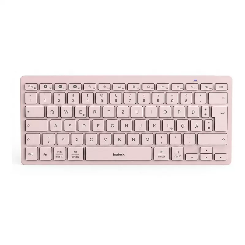 Inateck Bluetooth Keyboard QWERTZ Pink - Slim Portable Keyboard for Windows, macOS, iOS, Android