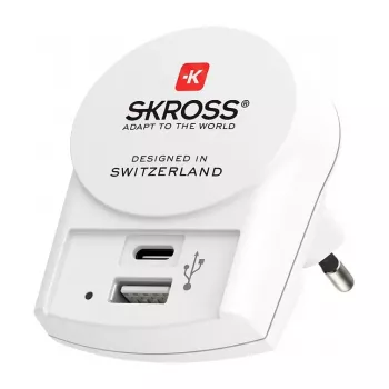 SKROSS Pro+ USB AC30PD World Travel Adapter su 30W USB-C PD ir USB-A