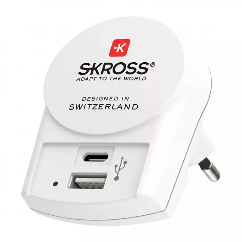SKROSS Pro+ USB AC30PD World Travel Adapter su 30W USB-C PD ir USB-A