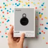 Chipolo LOOP – Įkraunamas Bluetooth sekiklis su silikonine kilpa, skirtas iOS ir Android, 4 vnt. rinkinys (anglies, kreidos, tamsiai mėlyna, koralų)