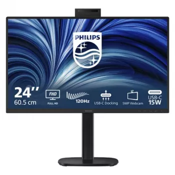 Philips 24B2U3301H 23.8 inch IPS Full HD Monitor - 75Hz, USB-C Hub, Built-in Webcam & Speakers
