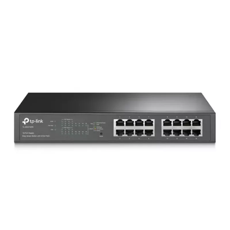 TP-LINK TL-SG1016PE 16 prievadų Gigabit Easy Smart PoE+ jungiklis (110W, 8 PoE+ prievadai, montuojamas į stovą)