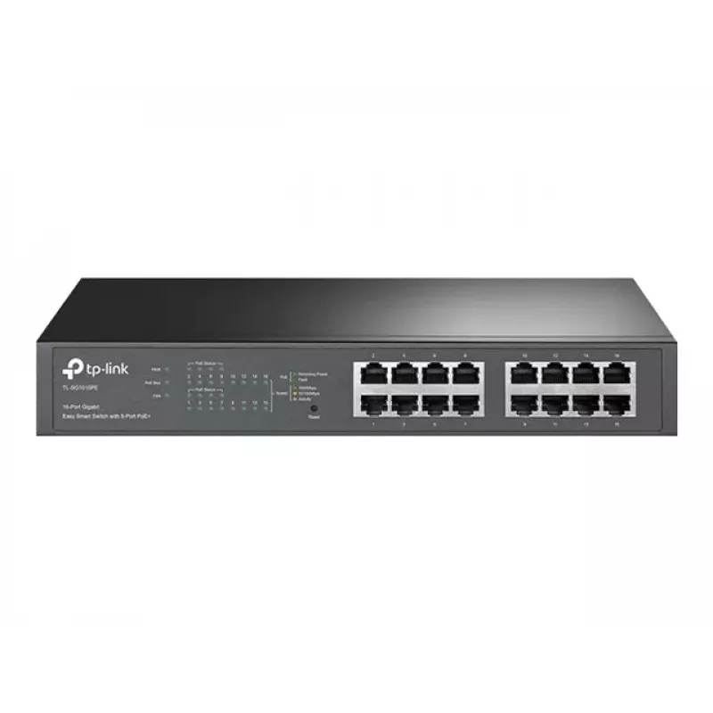 TP-LINK TL-SG1016PE 16 prievadų Gigabit Easy Smart PoE+ jungiklis (110W, 8 PoE+ prievadai, montuojamas į stovą)