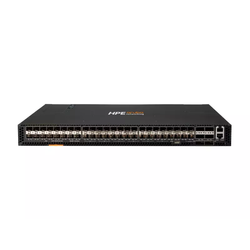 HPE Aruba 8320 48 prievadų 10GbE SFP+ ir 6 prievadų 40GbE QSFP+ valdomas 3 sluoksnio jungiklis su 2x 400W maitinimo šaltiniais, 5 ventiliatoriais, stovo komplektu, TAA atitikmuo