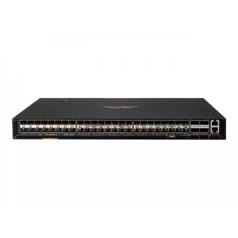HPE Aruba 8320 48 prievadų 10GbE SFP+ ir 6 prievadų 40GbE QSFP+ valdomas 3 sluoksnio jungiklis su 2x 400W maitinimo šaltiniais, 5 ventiliatoriais, stovo komplektu, TAA atitikmuo