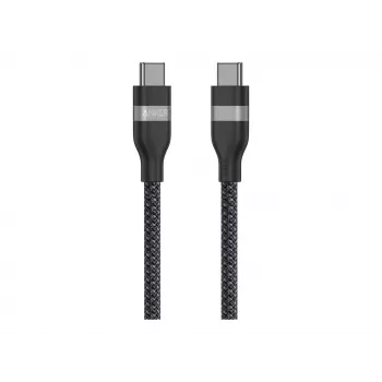 Anker USB C į USB C 240W Upcycled-Braided Greito Įkrovimo Laidas A82E2 (1,8 m, Juoda)