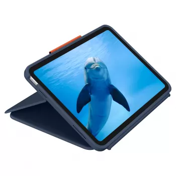 Logitech Rugged Combo 4 Touch klaviatūros dėklas su jutikliniu kilimėliu, skirtas Apple iPad 10-osios kartos – Classic Blue – Pan Nordic QWERTY
