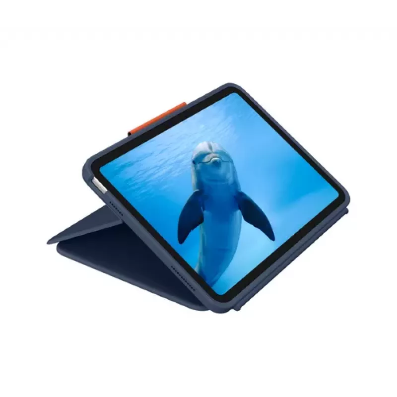 Logitech Rugged Combo 4 Touch klaviatūros dėklas su jutikliniu kilimėliu, skirtas Apple iPad 10-osios kartos – Classic Blue – Pan Nordic QWERTY