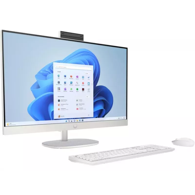HP All-in-One 27-cr0024na stalinis kompiuteris, 27 inch Full HD IPS ekranas, Intel Core i7-1355U, 8 GB DDR4 RAM, 512 GB PCIe NVMe SSD, Windows 11 Home, Natural Silver (atnaujinta prekė)