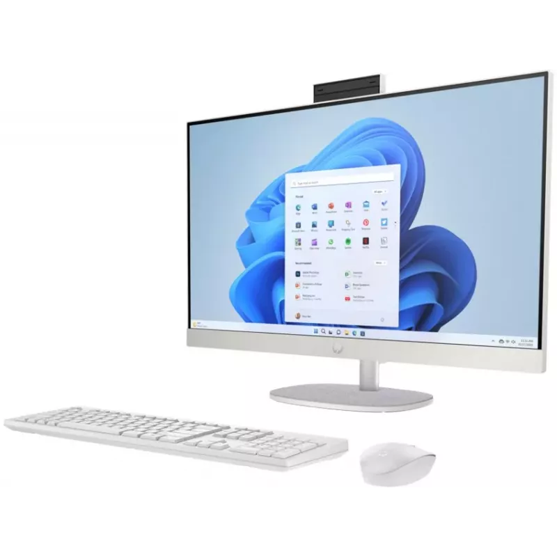 HP All-in-One 27-cr0024na stalinis kompiuteris, 27 inch Full HD IPS ekranas, Intel Core i7-1355U, 8 GB DDR4 RAM, 512 GB PCIe NVMe SSD, Windows 11 Home, Natural Silver (atnaujinta prekė)