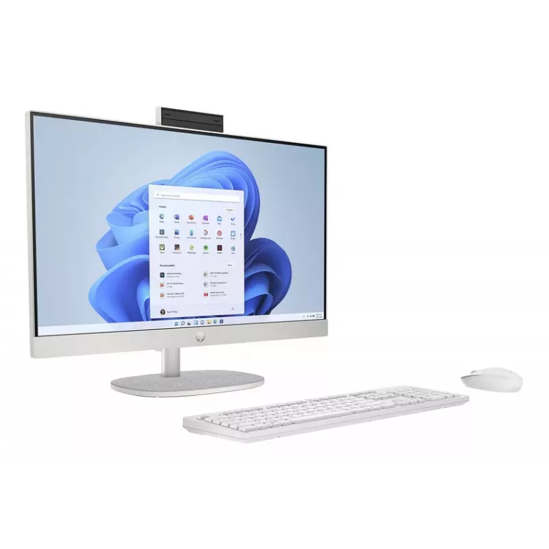 HP All-in-One 24-cr0061nf, AMD Ryzen 7 7730U, 16 GB RAM, 1 TB SSD, 23,8 inch Full HD IPS, Windows 11 Home, balta