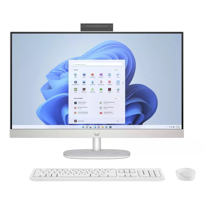 HP All-in-One 27-cr0045nf stalinis kompiuteris, AMD Ryzen 7 7730U, 16 GB RAM, 512 GB SSD, 27 colių Full HD IPS ekranas, Windows 11 Home, baltas (atnaujinta prekė)