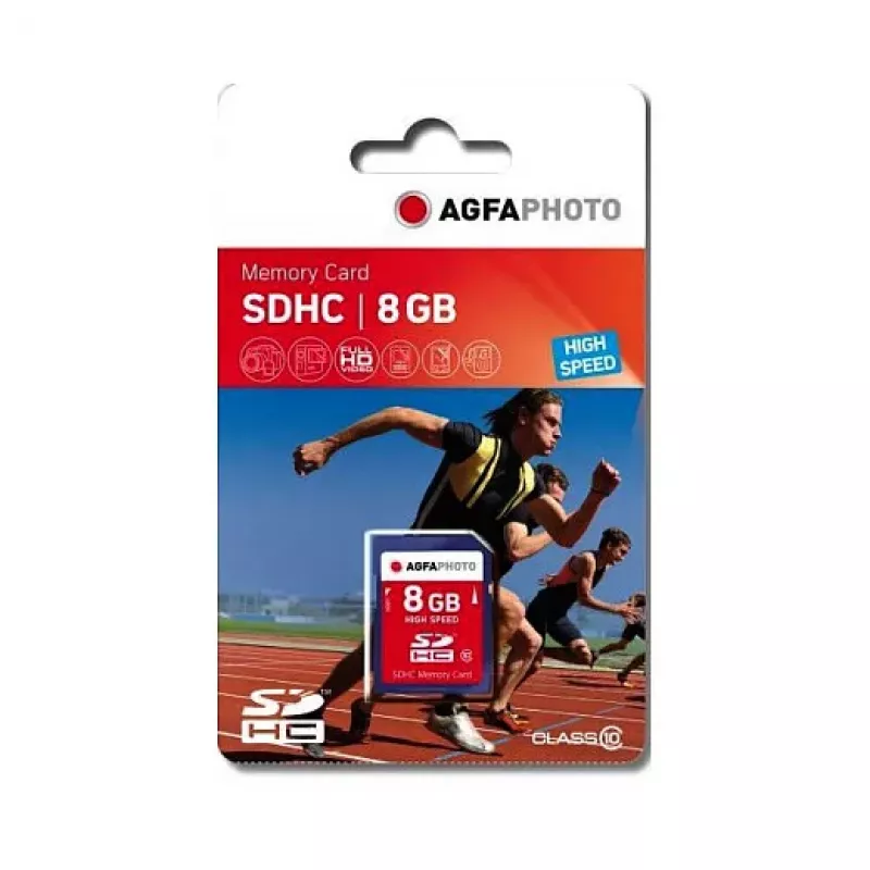 AgfaPhoto SDHC kortelė 8GB High Speed Class 10 UHS-I U1 V10