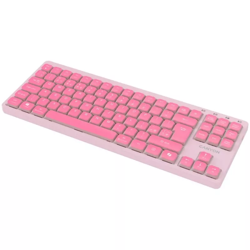 CANYON klaviatūra OnType 10 Low Profile EN Wired Pink
