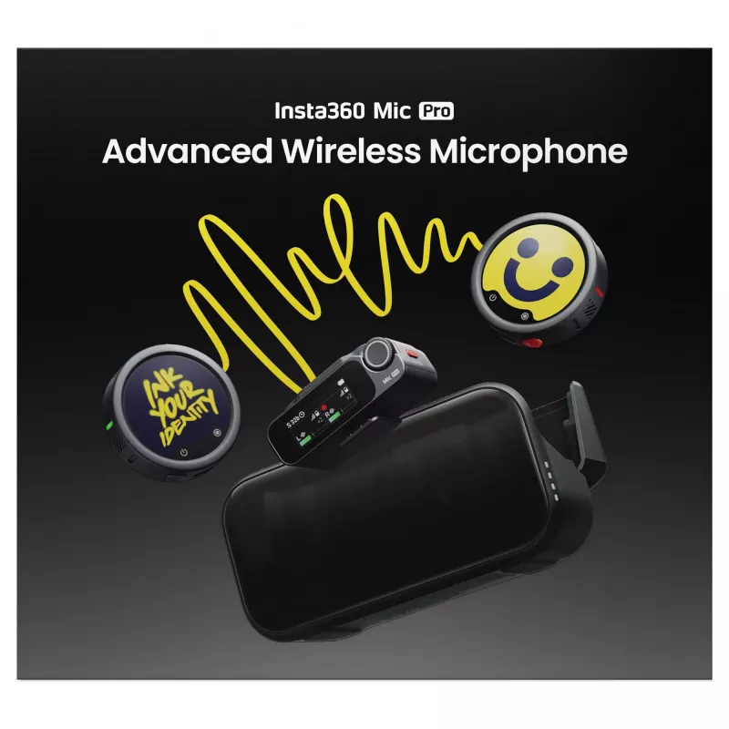 Insta360 Mic Pro (2 TX + 1 RX) – Skaitmeninė belaidė mikrofonų sistema