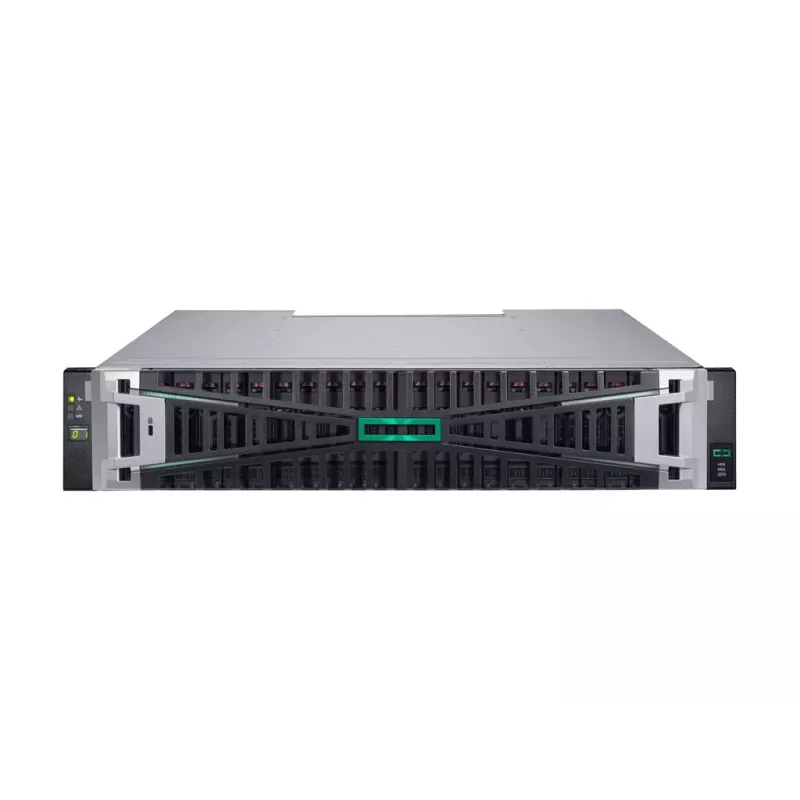 HPE Modular Smart Array 2070 16Gb Fibre Channel SFF Storage - 7 kartos - Hibridinis „Flash“ masyvas - 0 TB - 24 SFF lizdai - 2U montuojamas į stelažą