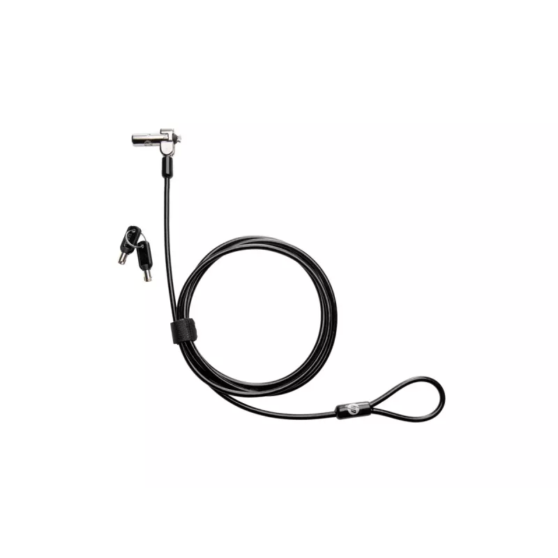 HP Nano MK Lock - Raktinis kabelio užraktas, skirtas Kensington Nano Security Slot, 1,83 m cinkuoto plieno kabelis, juoda/sidabrinė