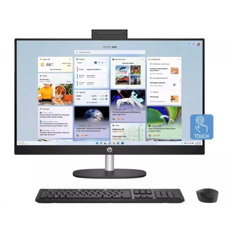 HP All-in-One 27-cr1003ne Intel Core Ultra 7 155U 32GB DDR5 RAM 512GB SSD 27 inch Full HD Touchscreen Windows 11 Home (atnaujinta prekė)