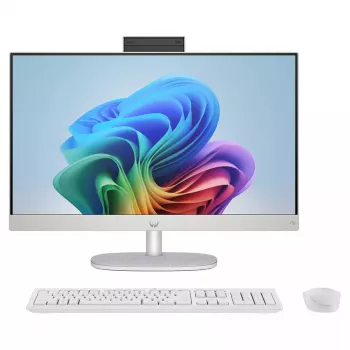 HP All-in-One NGAI 24-ct2001na stalinis kompiuteris, AMD Ryzen 5 8500G, 16 GB DDR5, 512 GB SSD, 23,8 inch FHD IPS, Windows 11 Home, Snow White