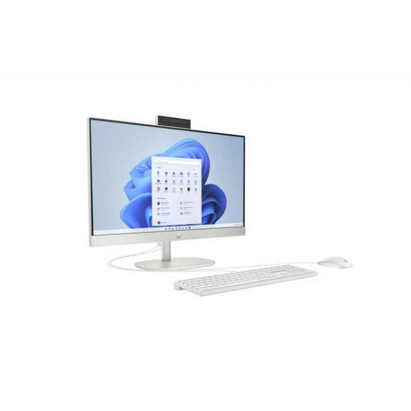 HP All-in-One 24-cr0065na stalinis kompiuteris, AMD Ryzen 7 7730U, 16 GB RAM, 1 TB SSD, 23,8 col. FHD ekranas, Windows 11 Home, natūraliai sidabrinis