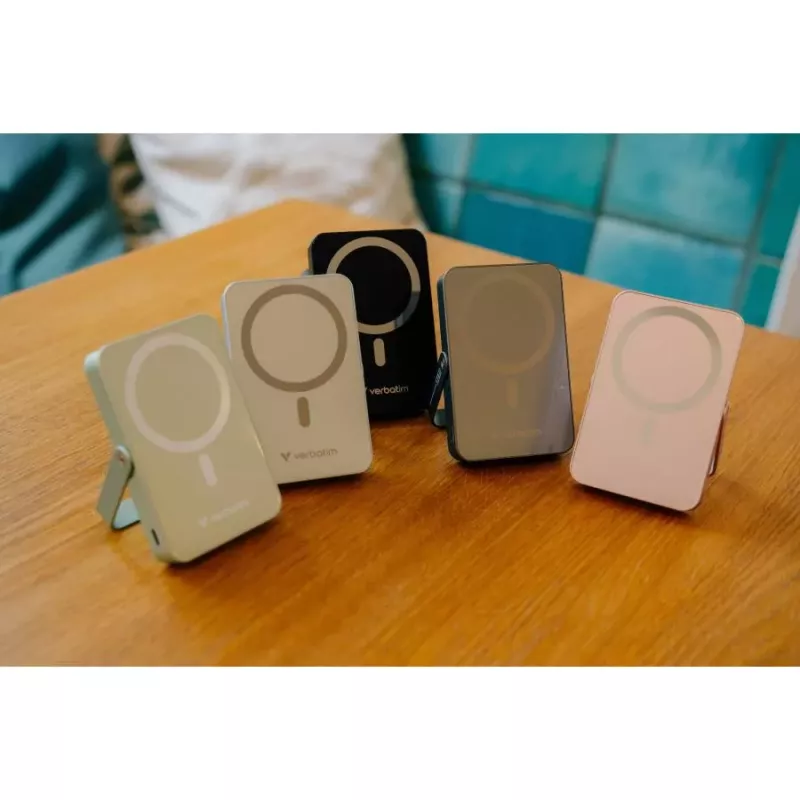 Verbatim Charge 'n' Go Magnetic Wireless Power Bank su stovu 10000mAh USB-C PD 3.0 Žalia