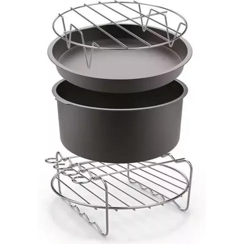 TEFAL Easy Fry priedų rinkinys, skirtas OBH Nordica XXL oro gruzdintuvų modeliams – kepimo forma, iešmų stovas, 5 iešmai