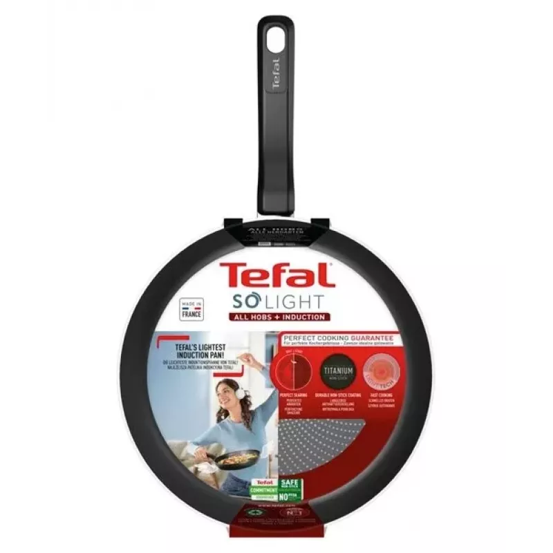 Tefal So Light keptuvė 22 cm indukcinė titano nelipni juoda