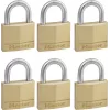 Master Lock 140EURSIX 6 vienetų komplektas vienodų raktų spynų rinkinys 22mm žalvarinis korpusas