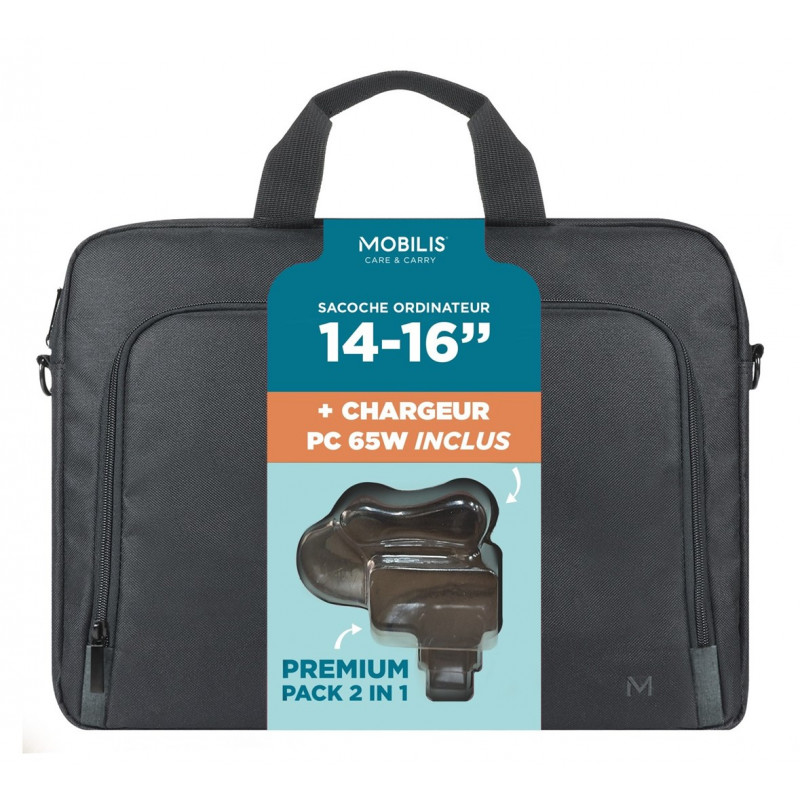 Mobilis TheOne Briefcase Toploading 14-16 + 65W Laptop Charger