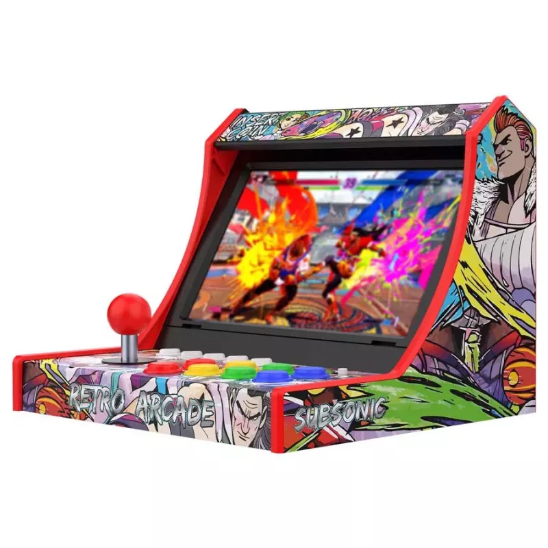 Subsonic Retro Arcade Arcade Stick / Fight Stick, skirta PC, PS3, PS4, Nintendo Switch, Xbox One, Xbox Series X/S, USB-A, 2,5 m laidas, juoda/raudona