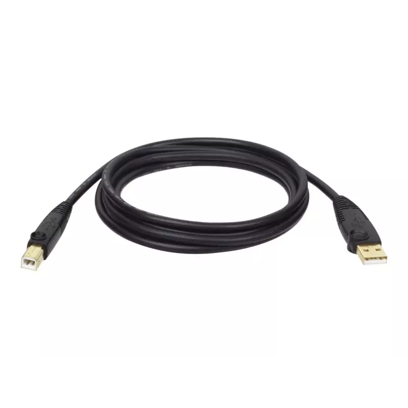 Tripp Lite U022-015 USB 2.0 Hi-Speed A/B įrenginių kabelis, ekranuotas, kištukas/kištukas, 15 ft (4,57 m), juodas
