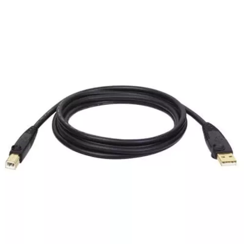 Tripp Lite U022-015 USB 2.0 Hi-Speed A/B įrenginių kabelis, ekranuotas, kištukas/kištukas, 15 ft (4,57 m), juodas