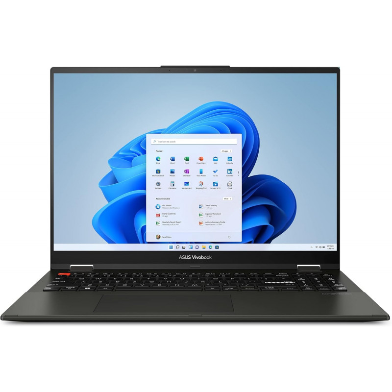 ASUS Vivobook S 16 Flip TN3604YA nešiojamas kompiuteris - AMD Ryzen 7 7730U, 16GB RAM, 512GB SSD, 16 inch WUXGA jutiklinis ekranas, Windows 11 Home, Cool Silver
