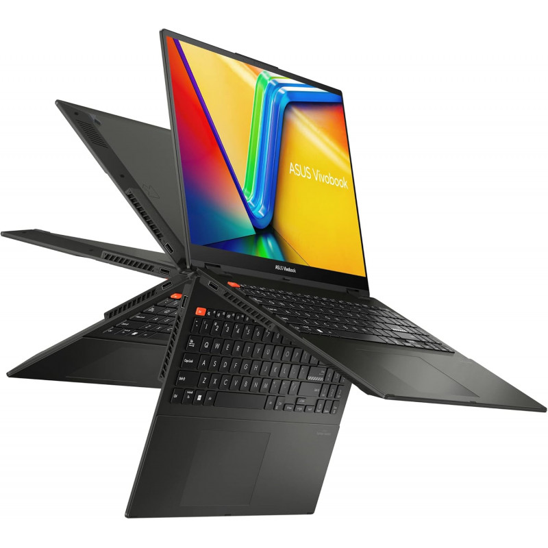 ASUS Vivobook S 16 Flip TN3604YA nešiojamas kompiuteris - AMD Ryzen 7 7730U, 16GB RAM, 512GB SSD, 16 inch WUXGA jutiklinis ekranas, Windows 11 Home, Cool Silver