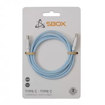 SBOX USB-C į USB-C laidas 1m mėlynas – įkrovimas ir duomenų sinchronizavimas