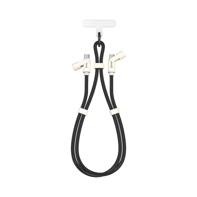 SBOX LANYARD BLACK USB-C į USB-C laidas 1,5 m juodas