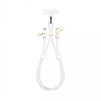 SBOX Lanyard White USB-C į USB-C laidas 1,5 m baltas